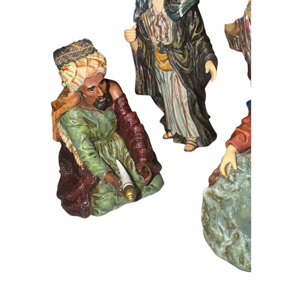 Nativity Scene Set 7 Figures Shepherd Camel Donkey Wise Men Christmas Decor